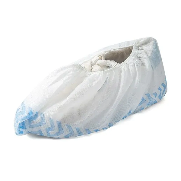 White Printed Disposable Non-Woven Shoe Covers Non- Thickened Design for Home Indoor Computer Room Use Students Children