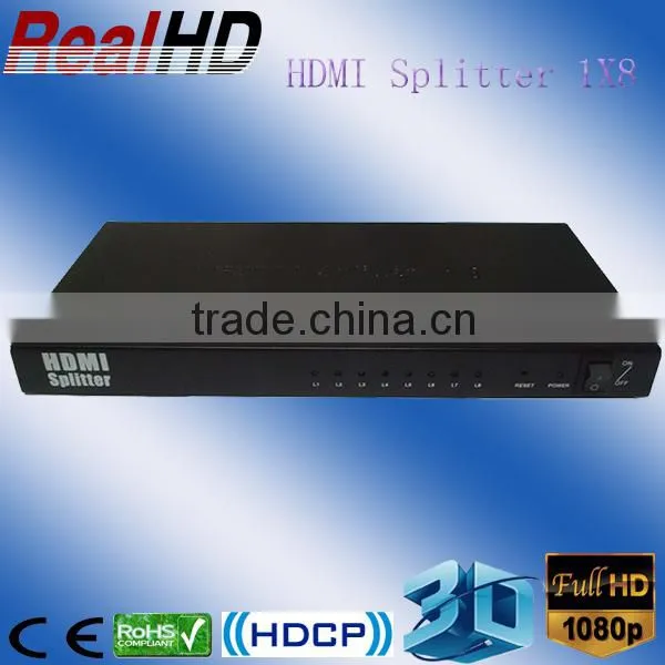 2016 Best Selling 1x8 V1.4 Mini HDMI Splitter With HDCP Key photo-3
