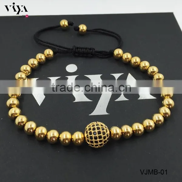 2016 Latest Unisex Fashion Bracelet Stainless Steel Bead Bracelet 7'' photo-5