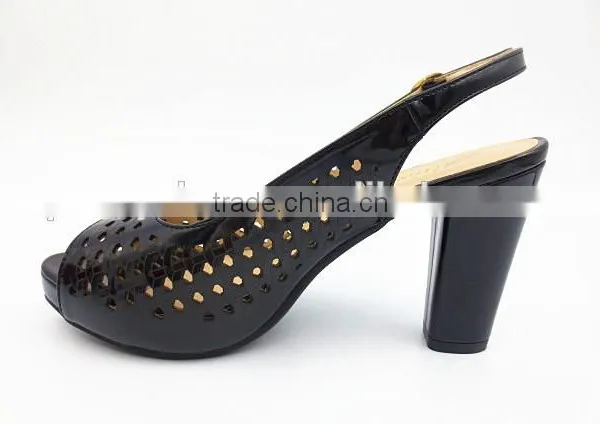 Latest New High Class Middle Heel Slingback Sandals With Net photo-5