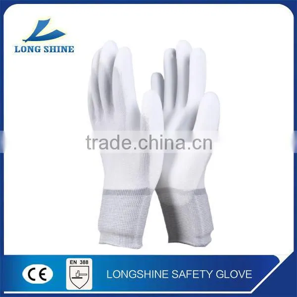 High Quality White ESD Palm PU Coated Safety Gloves/Working Glove photo-2