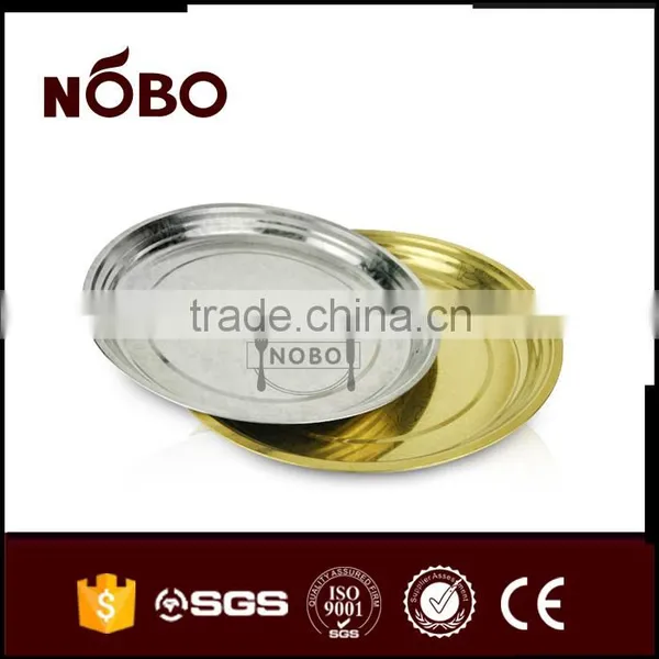 Golden Color Stamiless Steel Snacks Serving Tray photo-4