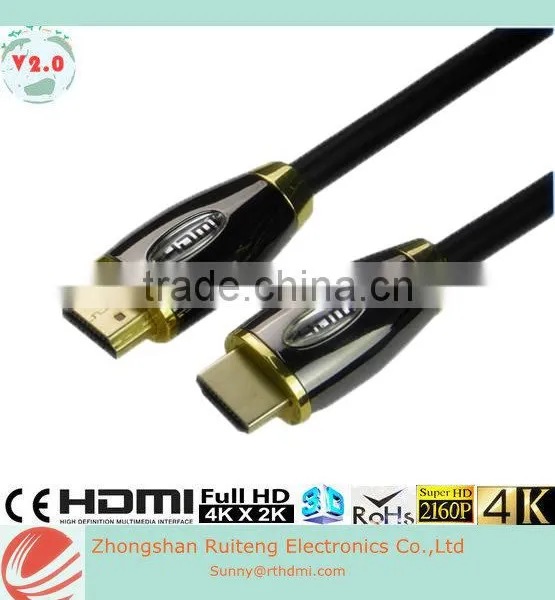 V2.0 Black HDMI Cable With Ethernet and Gold Connector Support 3D and 4K From 0.5-40m photo-3