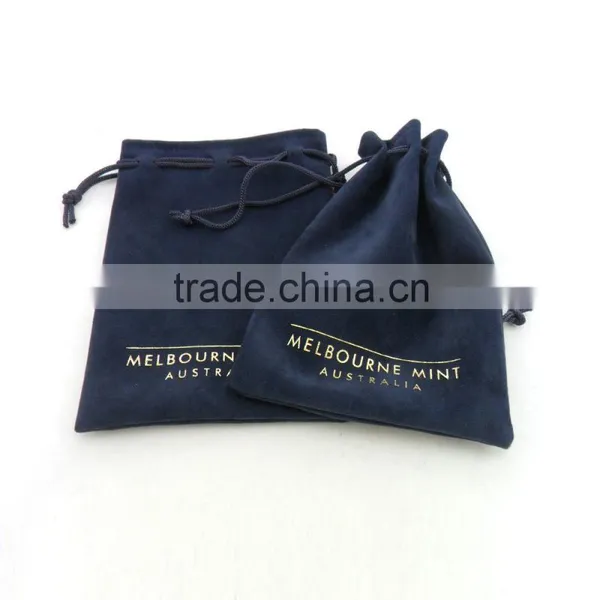 Custom Black Large Lowest Velvet Holiday Gift Bag With Golden Logo/holiday Fabric Gift Bags