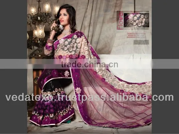 Chain Stich Embrodery Saree