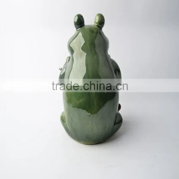 Funny Ceramic Bird Feeder With Frog Shape photo-4