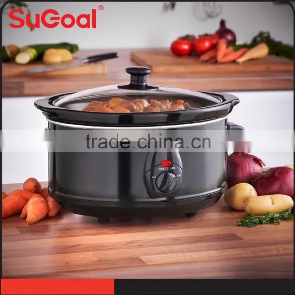 3.5L Black Outer SS Ceramic Slow Cooker for France Market photo-4