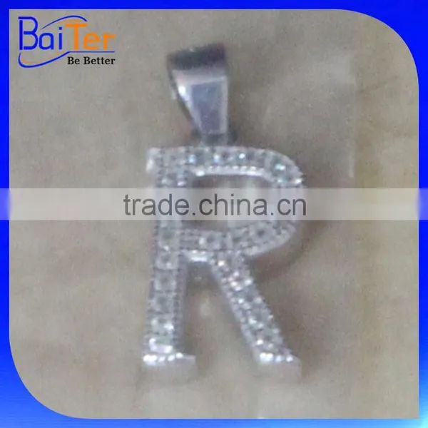 Custom 925 Sterling Silver Gold Initial Pendant For Necklace photo-4