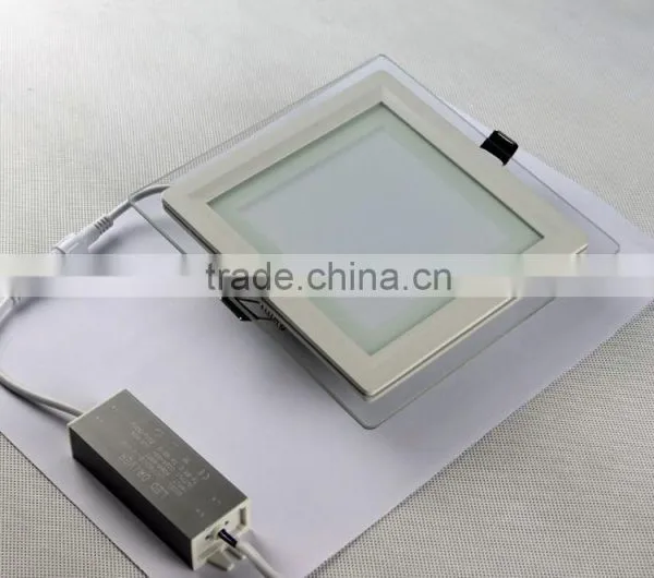 Hot Sale Wholesale Square Glass LED Panel Ceiling Mount Light 12W photo-3