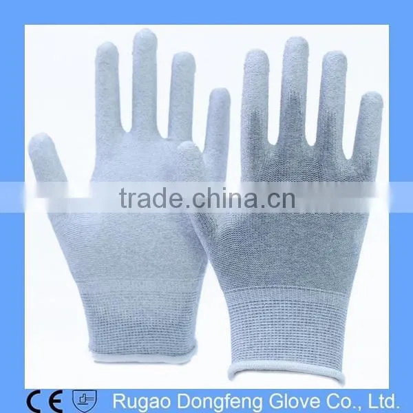 Nylon Knitted PU Palm Coated Antistatic Glove for Computer Electronic Phone Repair