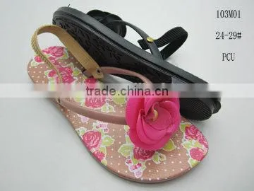 2014 Hot Selling and Fashion PCU Kids Flipflops With Various Colors photo-4