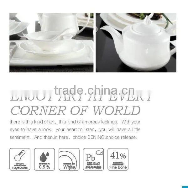 Unique Design Tableware Sets Plates/dishes/bowls/tea Pot White Color Ceramic Bone China Dinner Sets photo-2