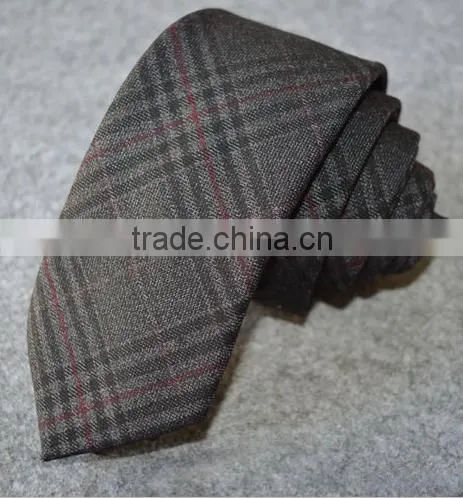 Handmade Business Checked Striped Printed Cotton Necktie photo-2