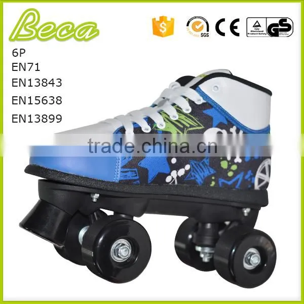 Wholesale Blue PVC Wheel Boy Disco Quad Roller Skate for Clud photo-5