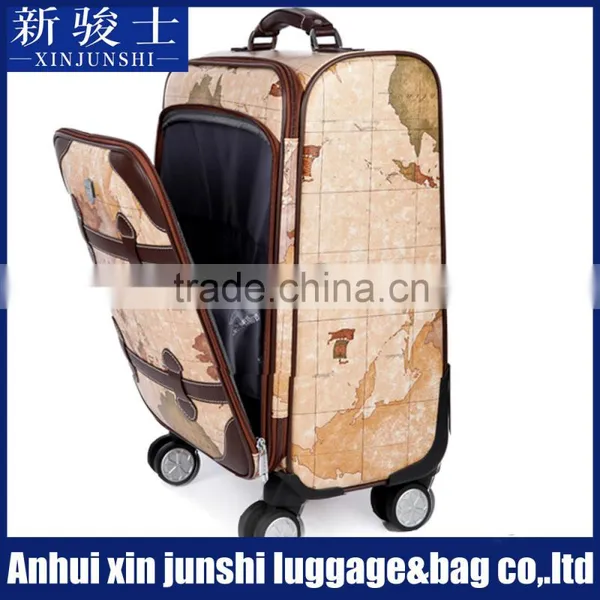 Vintage Leather Luggage Printer Leather Suitcase