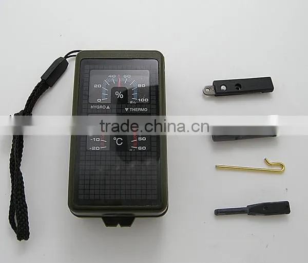 Outdoor multifunctional compass with flint thermometer