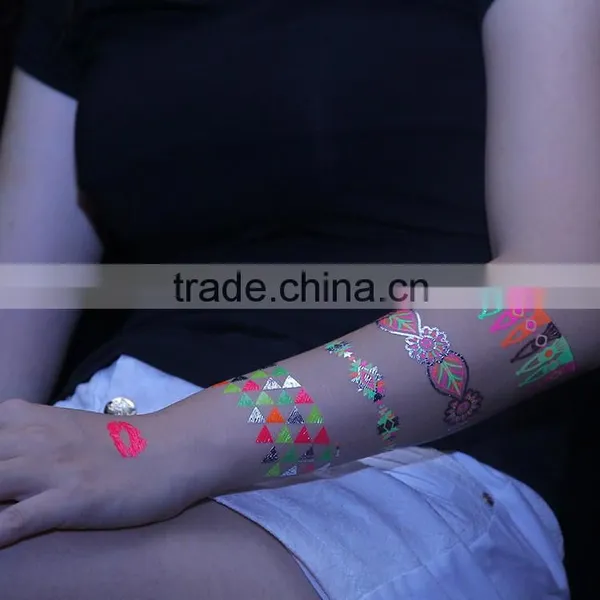 Bracelet Fluorescent Green Temporary Tattoo photo-5