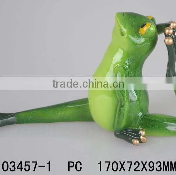 Statue Frog Home Decor Yoga Resin photo-5