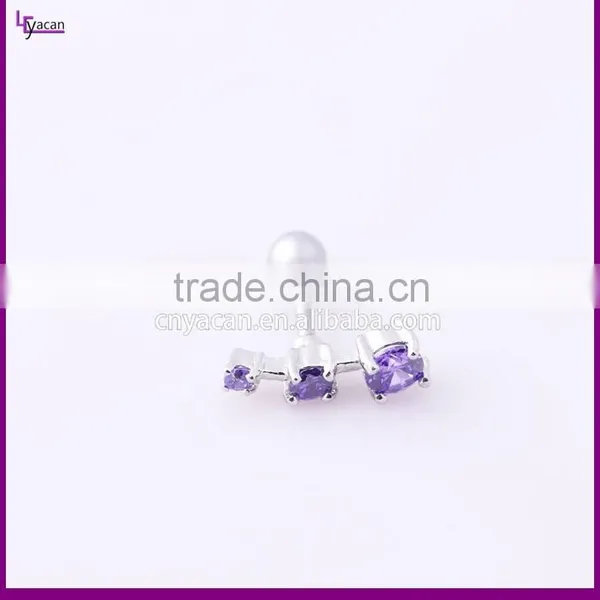 Cheap Wholesale Stud Inspired Earring Triple CZ Tragus Piercing photo-4