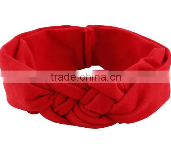 20cm 2016 New Children and Female Baby Hair Braided Cross Hair Band Cotton Elastic Headband Hand Knot of Peace photo-3