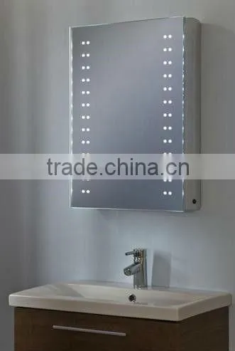 European Style Fog Free Illuminated LED Bathroom Shaver Sensor Mirror Cabinet With Infrared Switch photo-2