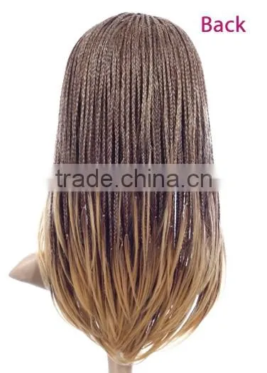 Blonde Kinky Twist Afro Braided Wig Lace Front African Box Micro Braid Wig photo-4