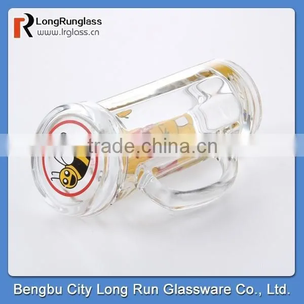 LongRun 374 New Design Light Beer Mug With Handles Black Strong Beer Glasses Wholesale Heavy Beer Stein photo-2
