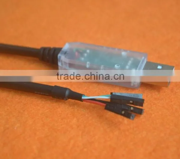 TTL UART cables supporting range of voltage I/O levels with wire-ended output