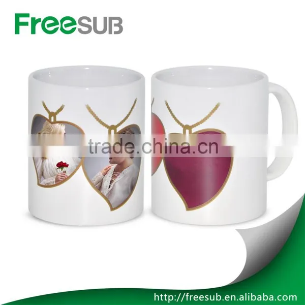 Personalised 11oz Heart Shape Color Changing Ceramic Digital Printing Mug photo-3