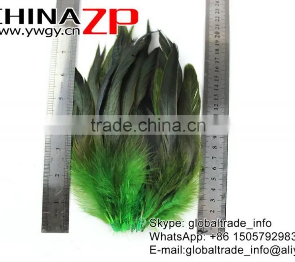 Top Supplier ZPDECOR Bulk Sale Wonderful Quality Dyed Kelly Green Half Bronze Rooster Schlappen Feathers for Sale photo-5