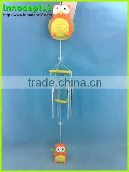 China Supplies Ceramic Decoration Product Owl Shape Wind Chime
