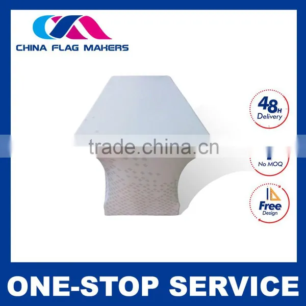 White Polyester Rectangle Trade Show Meeting Room Table Cloth photo-3