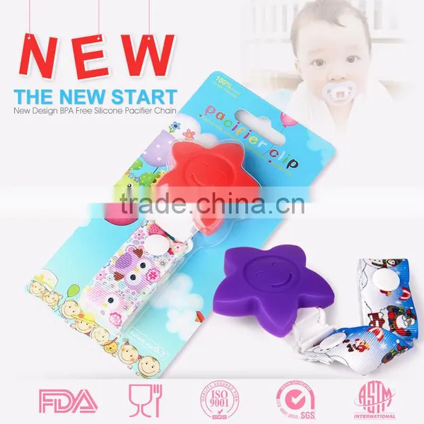 BPA Free Cute Baby Soft Silicone Pacifier Chain for Baby Teething photo-6
