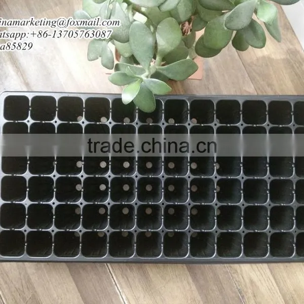 90mm Deep 72 Cells Black PS Plastic Plug Forest Nursery Seedling Planting Tray Multiple Use photo-2