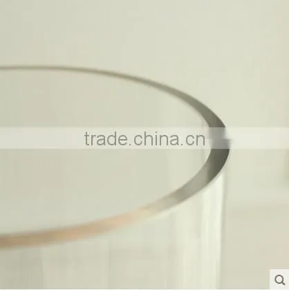 Decoration Tall Cylinder Glass Flower Vase With Stem for Home Wedding Table Centerpieces photo-4