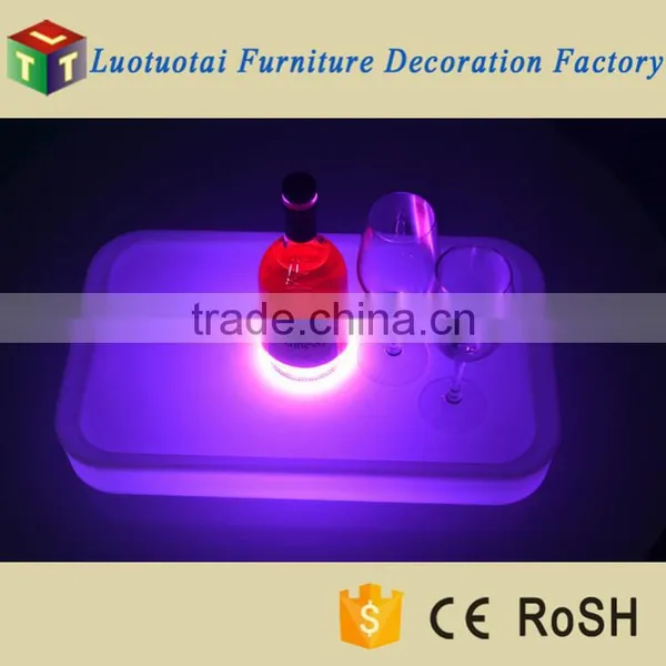 China Supplier Cheap Plastic Rectangle Wine Tray With Led Light/bar, Nightclub Wine Tray photo-4