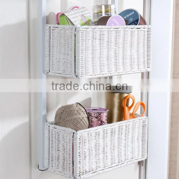 3 Tiers Over the Door Metal and Plastic Hanging Basket Storage Shelf Plastic Basket photo-3