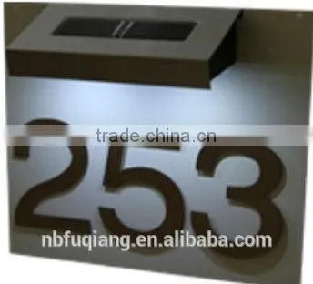 FQ-531 Cheap Solar Powered LED Doorplate Light,House Number Light,most Powerful Plaques,battery Powered Led photo-2