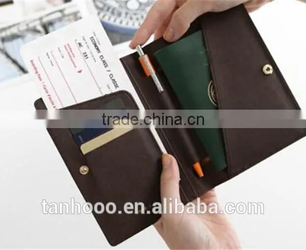 Handmade Travel Ticket Bag,Personalized Passport Holder ,Passport Cover With Pen Holder