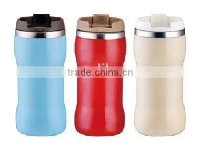 350ml/400ml/450ml Stainless Steel Inner Plastic Outer Steel Double Layer Cup photo-4