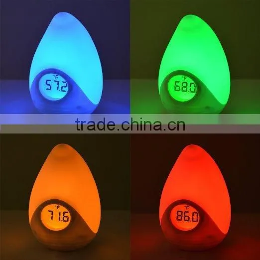 Nursery Safety Thermometer Night Light With Color Changing Light, LCD Display and Rechargeable Battery photo-6