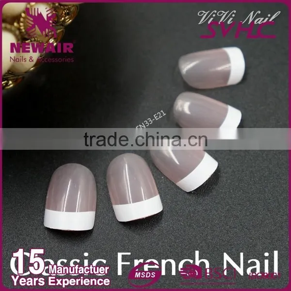 Colorful Press Stick on Artificial French Nails With Glue photo-6