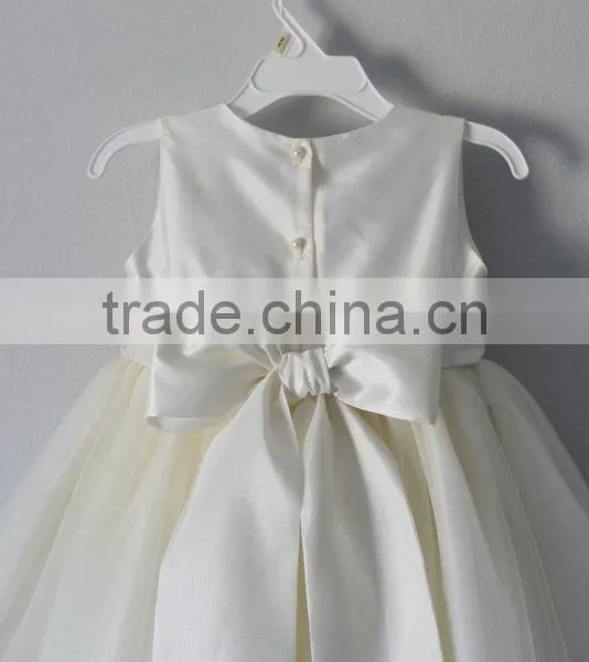 Perfect Special Occasion Flower Kids Girls Dress With Tulle Skirt Girls Tutu Dress Bow At Back Beautiful Model 2016 HSD5838 photo-3