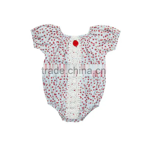 Summer Wholesale Baby Boutique Clothing Rompers Baby Girl Floral Rompers Infant and Toddler Rompers photo-5