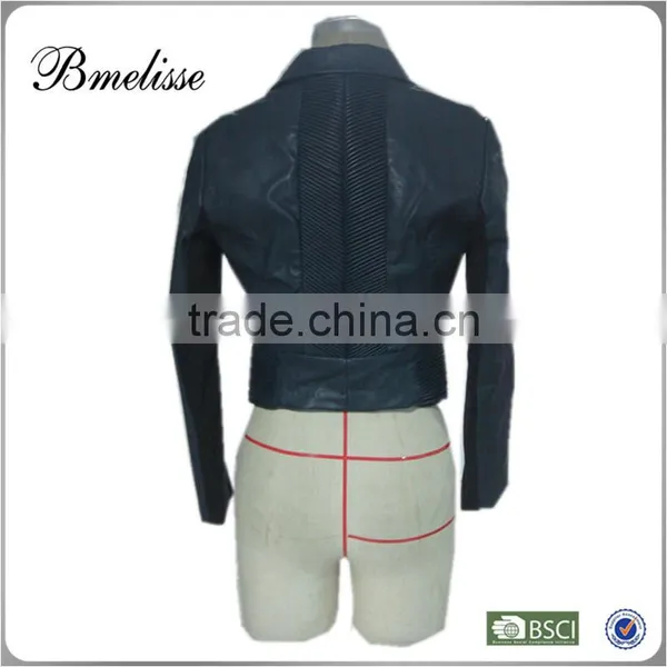 2015 PU Leather Biker Jacket for Women photo-2