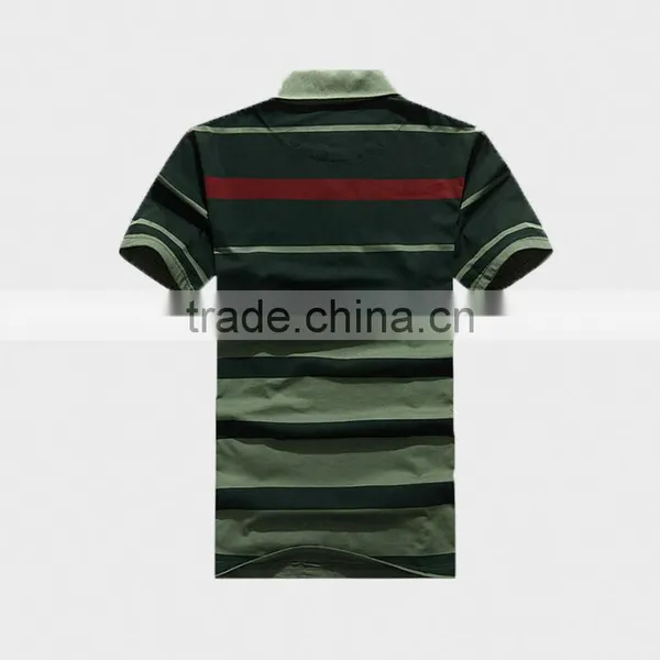 Army Green Short Sleeve Plain Polo Shirt for Men photo-2