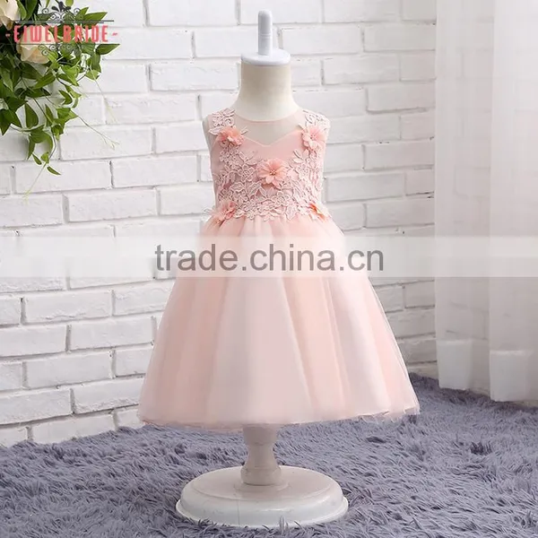 China Supplier Short Pink Flower Girl Dress for 4 Years Girl photo-2