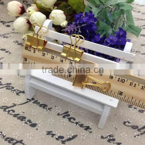 Gold Steel Binder Clip Creative Studen Stationery Office File Clip photo-4