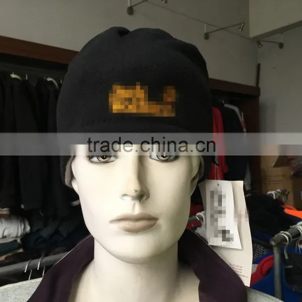 Custom Embroidery Slouch Polar Fleece Knitted Beanie Hat photo-2