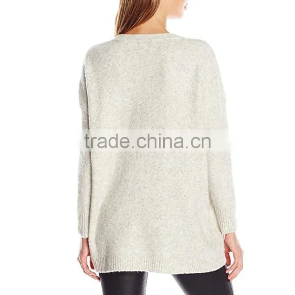 New Style Casual Loose V-neck Oversized Long Sweater for Women photo-2